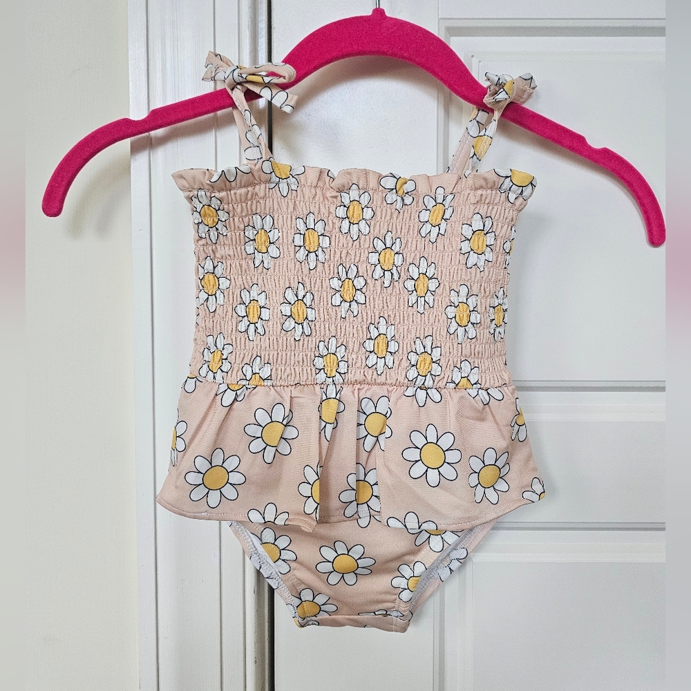 SIIX Collection Pink Daisy Floral Baby Swimsuit